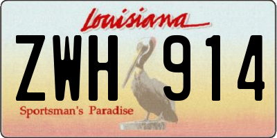 LA license plate ZWH914