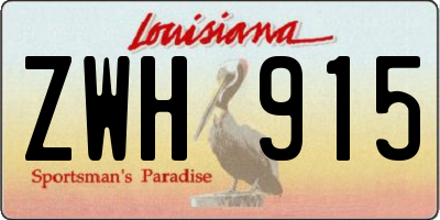 LA license plate ZWH915