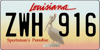 LA license plate ZWH916