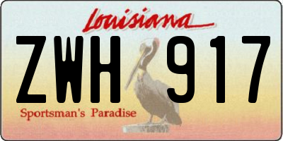 LA license plate ZWH917