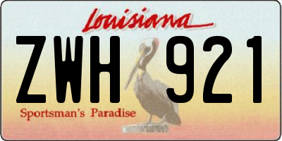 LA license plate ZWH921