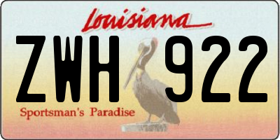 LA license plate ZWH922