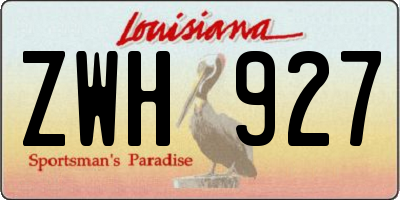 LA license plate ZWH927