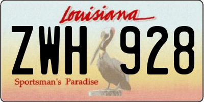 LA license plate ZWH928