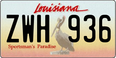 LA license plate ZWH936