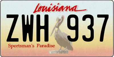 LA license plate ZWH937