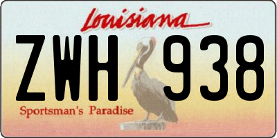 LA license plate ZWH938