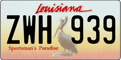 LA license plate ZWH939