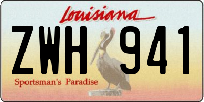 LA license plate ZWH941