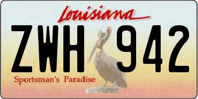 LA license plate ZWH942