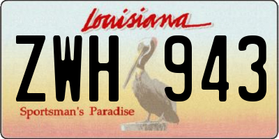 LA license plate ZWH943