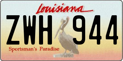 LA license plate ZWH944