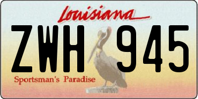 LA license plate ZWH945