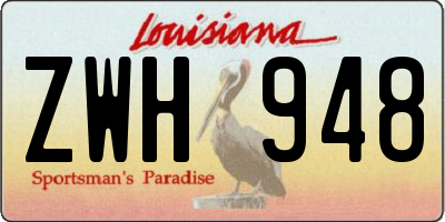LA license plate ZWH948