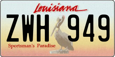 LA license plate ZWH949