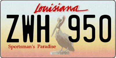 LA license plate ZWH950