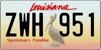 LA license plate ZWH951
