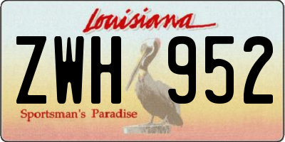 LA license plate ZWH952