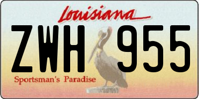 LA license plate ZWH955