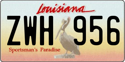 LA license plate ZWH956