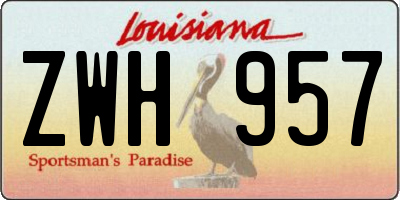 LA license plate ZWH957