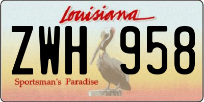 LA license plate ZWH958