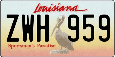 LA license plate ZWH959