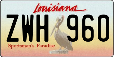 LA license plate ZWH960