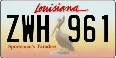 LA license plate ZWH961