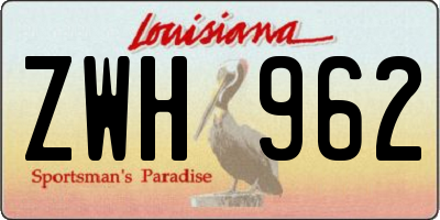 LA license plate ZWH962