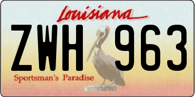 LA license plate ZWH963