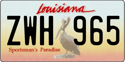 LA license plate ZWH965