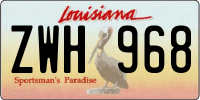 LA license plate ZWH968