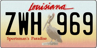 LA license plate ZWH969