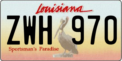 LA license plate ZWH970