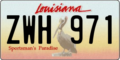 LA license plate ZWH971