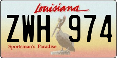 LA license plate ZWH974