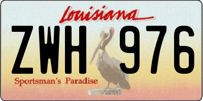 LA license plate ZWH976