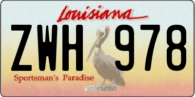 LA license plate ZWH978