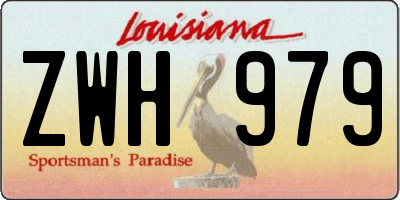 LA license plate ZWH979