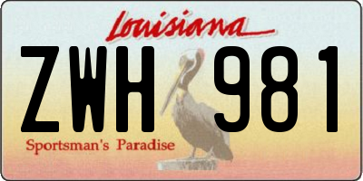 LA license plate ZWH981