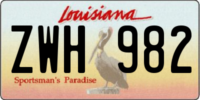 LA license plate ZWH982