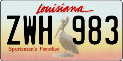 LA license plate ZWH983