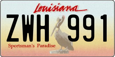 LA license plate ZWH991