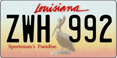 LA license plate ZWH992