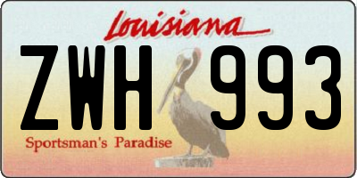 LA license plate ZWH993