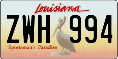 LA license plate ZWH994