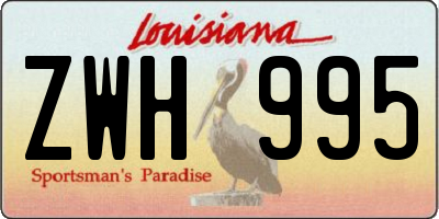 LA license plate ZWH995