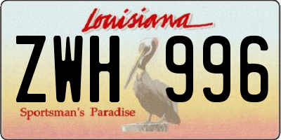 LA license plate ZWH996