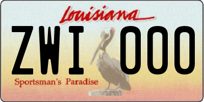 LA license plate ZWI000